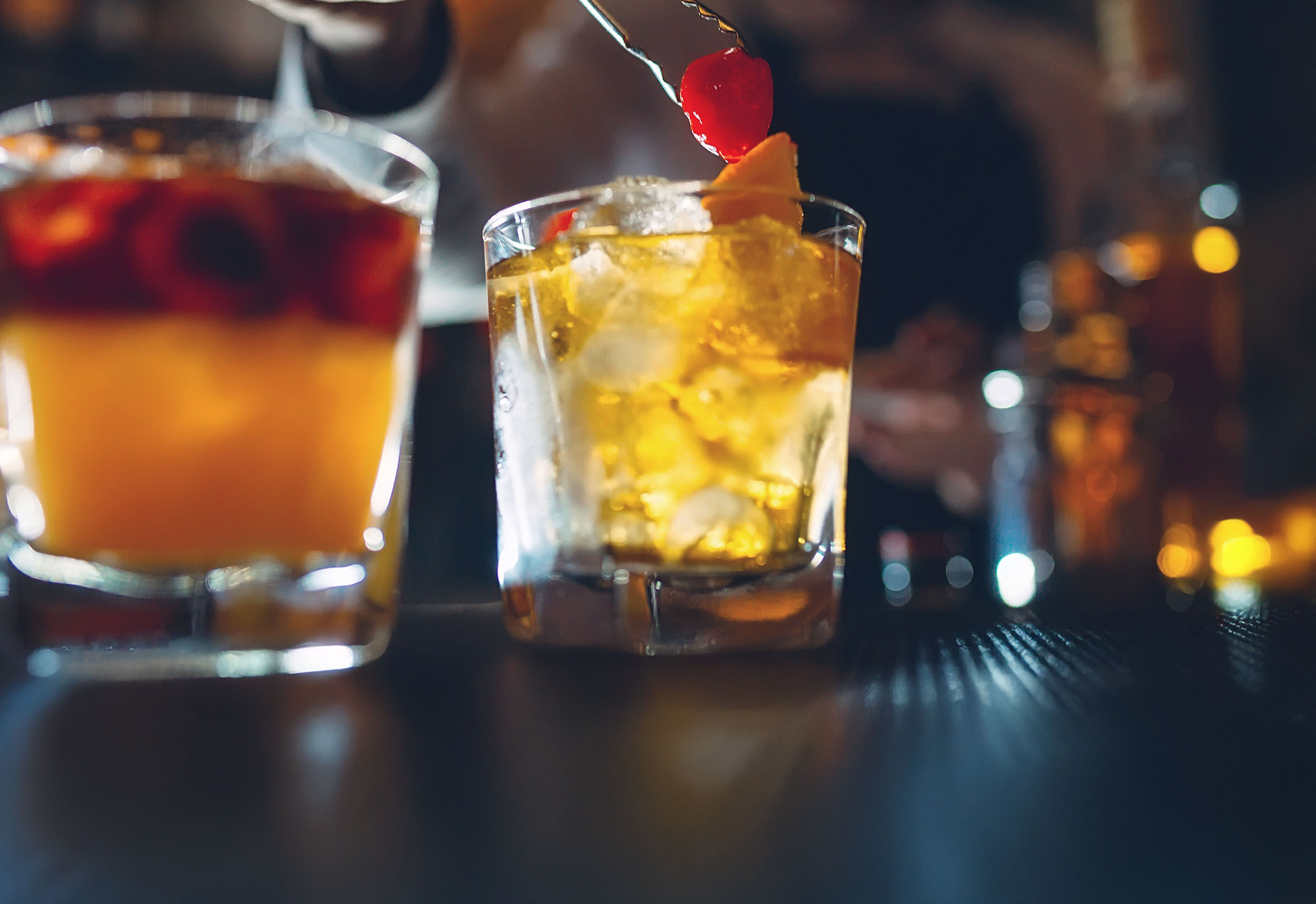 Hang at the bar with a full view
